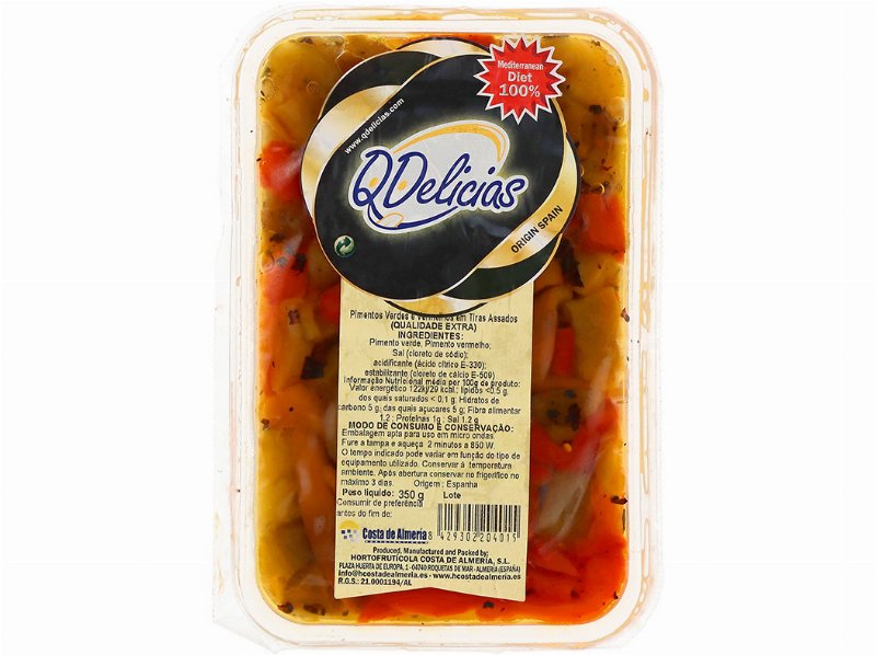 Tiras Pimento Verde E Vermelho Assado 350 g
