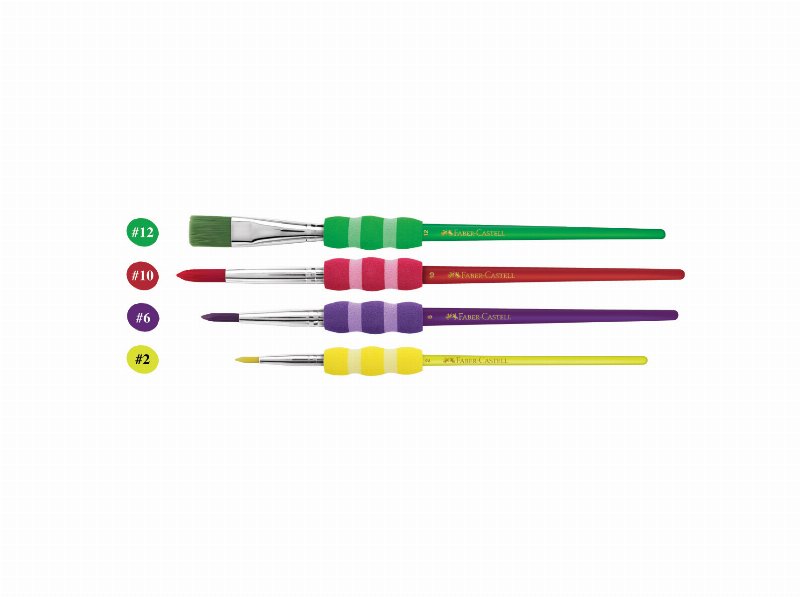 Pincéis Faber-Castell Soft "Touch" 4 Unidades