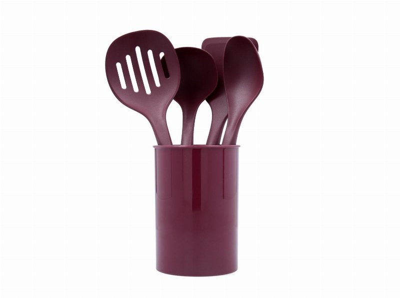 Conjunto De 4 Utensílios De Cozinha Quid Com Suporte