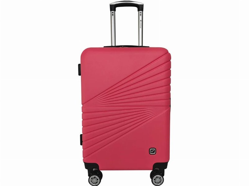 Mala De Viagem Média Rígida Airport Rosa 8 Rodas 60X40X23Cm