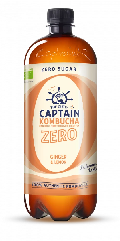 Chá 0% Açúcar Gengibre Captain Kombucha 1L