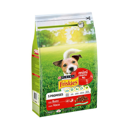 Comida Seca Para Cão Mini Com Vaca Purina Friskies 1.5Kg