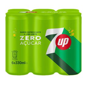 Refrigerante Em Lata Com Gás Lima Limão Zero 7Up 6 X 33 cl