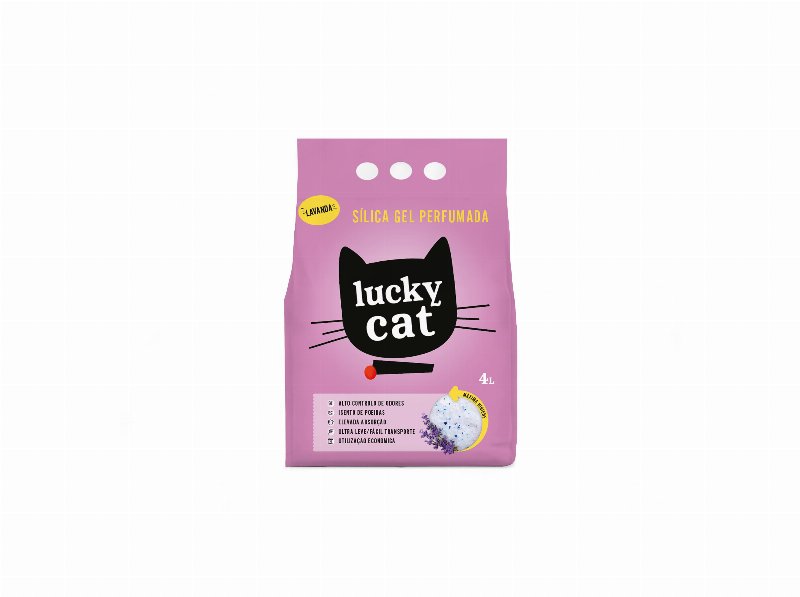 Silica Gel Para Gatos Lucky Cat Perfumada Lavanda 4 l