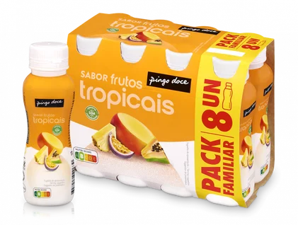 Iogurte Líquido Frutos Tropicais Pack 8 Pingo Doce 8x0.17Un