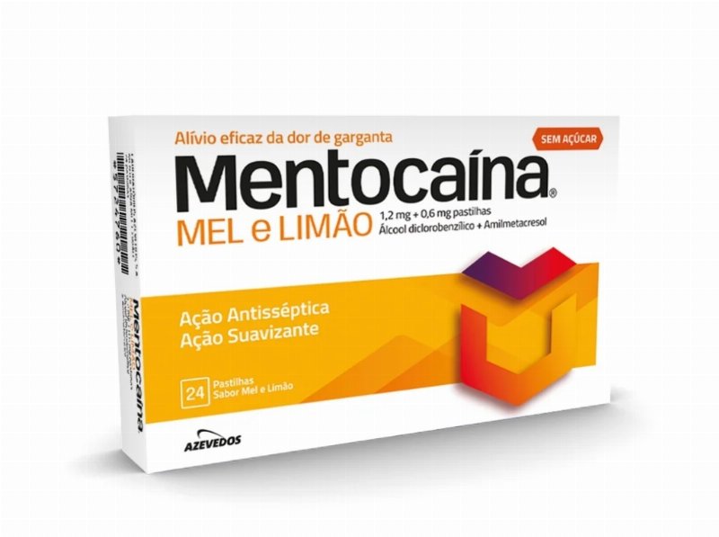 Pastilhas Mentocaina 1.2 + 0.6Mg Mel E Limão 24Un