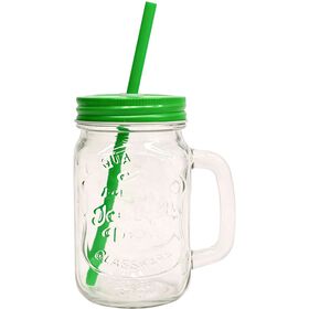 Caneca Com Palhinha E Tampa 450 ml Verde Kasa