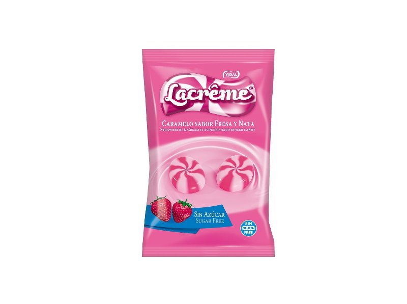 Caramelos Vidal Lacreme Fresa Nata Sem Açucar 80 gr