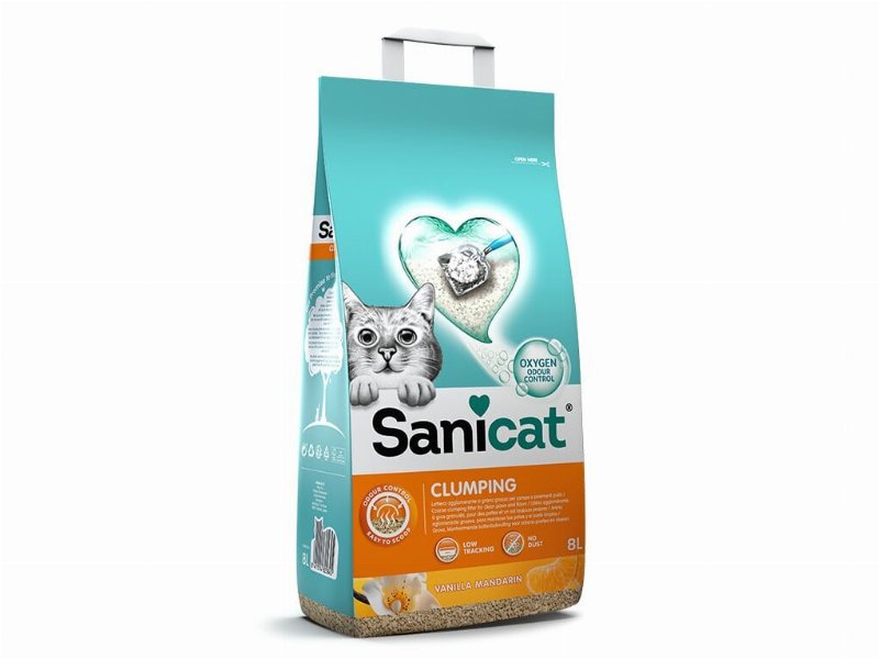 Areia Aglomerante Para Gatos Sanicat Baunilha 8 l