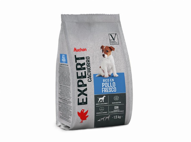 Ração Para Cão Auchan Expert Junior Rico Em Frango Fresco 1.5 kg