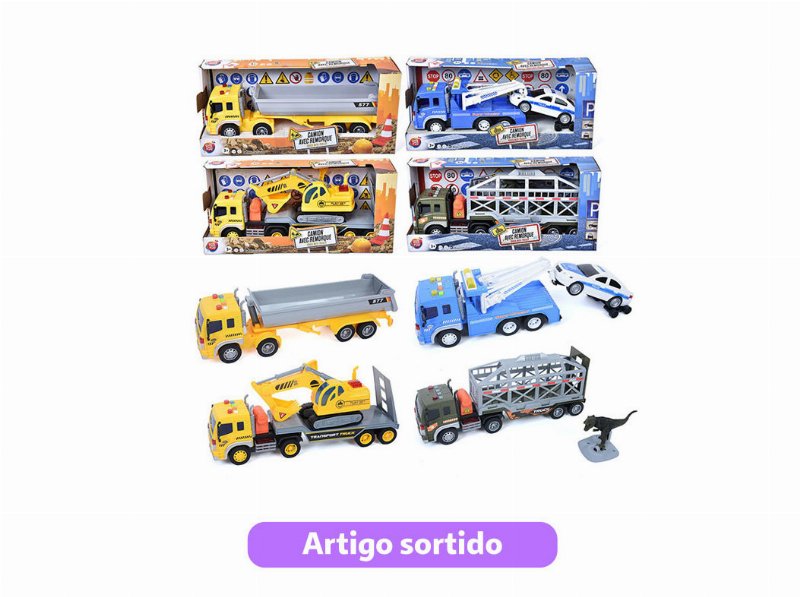Camião Com Atrelado One Two Fun Com Luz E Som Modelos Sortidos
