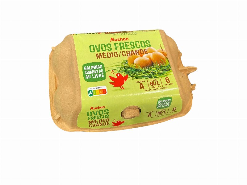 Ovos Auchan Galinhas Ar Livre Classe M- L 6Und