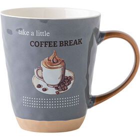 Caneca 480 ml Coffee Break Cinza Kasa