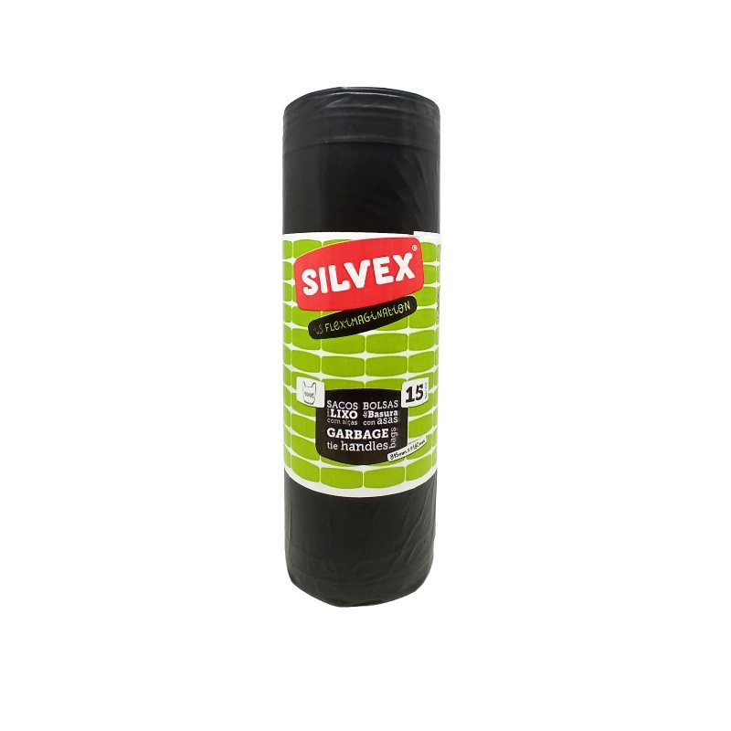 Sacos Para Lixo C/ Alça Silvex 100% Rec Preto 100 l