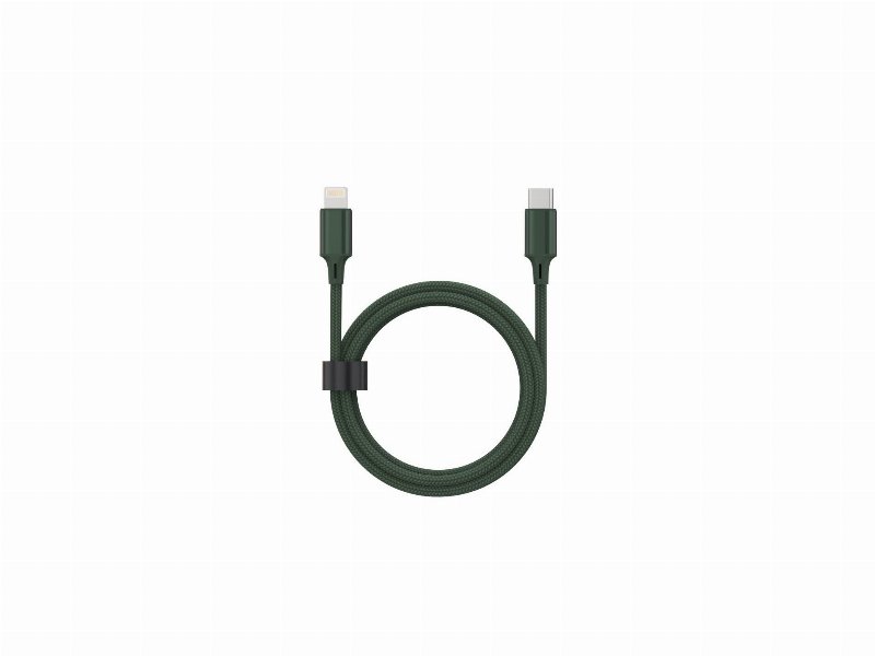 Cabo Usb-C-Lightning Non Mfi Qilive Textil Verde 2M