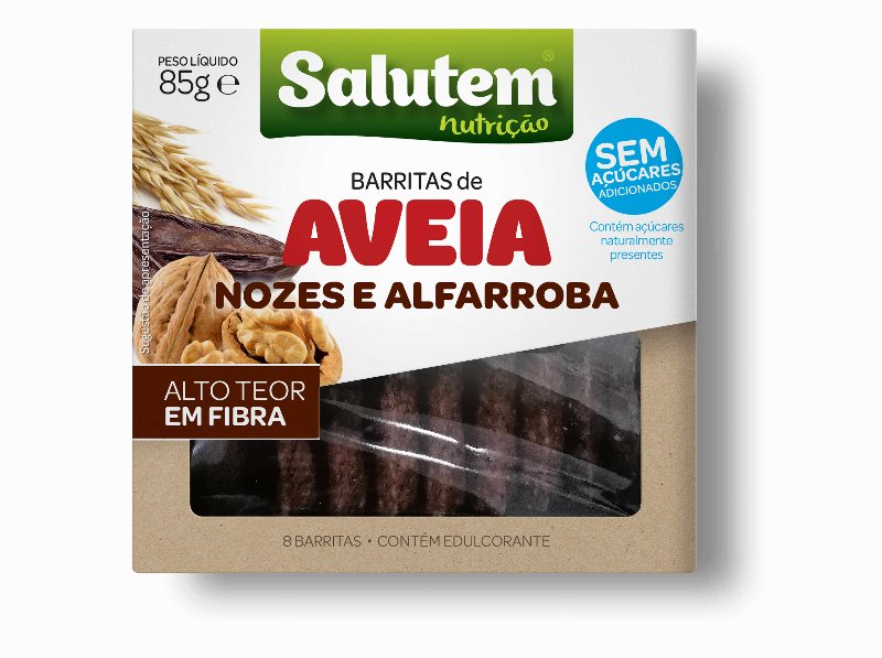 Barritas De Aveia Salutem Nozes E Alfarroba Sem Açucar Adicionados 85 g