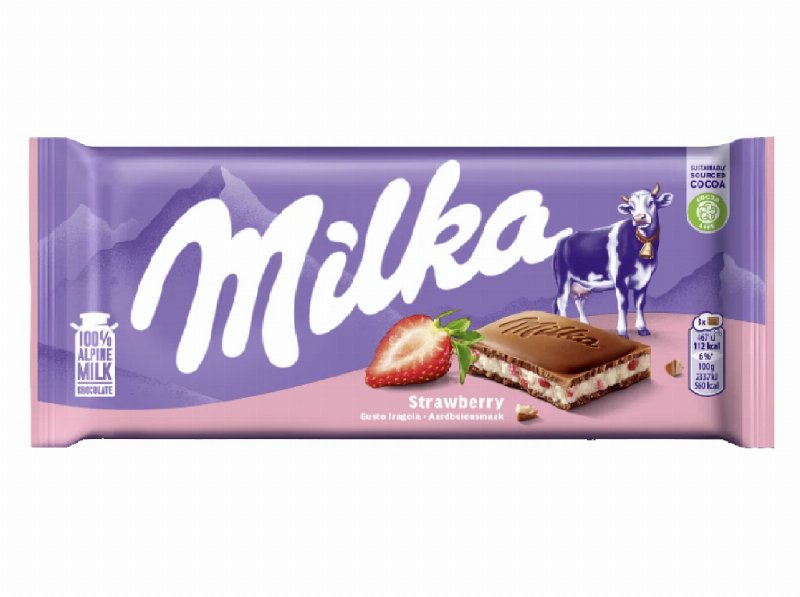 Chocolate Milka Com Recheio Strawberry Yogurt 100 g
