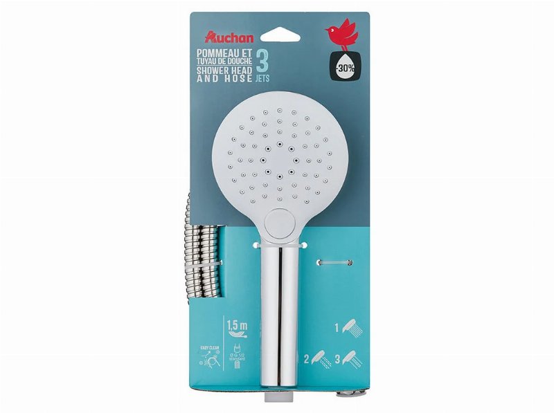 Conjunto Chuveiro Auchan Branco Eco 3 Funções
