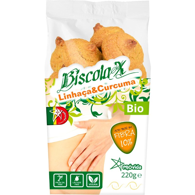 Biscoitos De Linhaça E Curcuma Bio 220 g