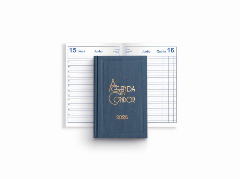 Agenda Mini Diaria Condor Firmo Azul 10X16Cm