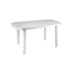 Mesa De Resina Oval Branca Viana Joluce