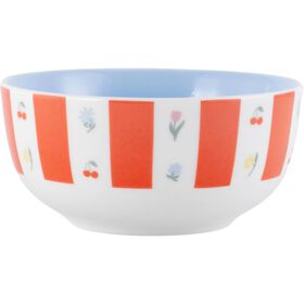 Taça Pequena 530 ml Riscas Laranja Com Flores Kasa