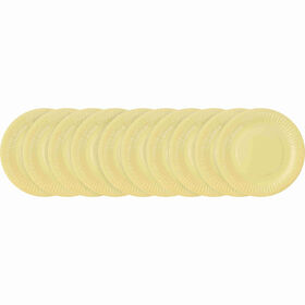 Conjunto 10 Pratos 23Cm Papel Soft Amarelo Kasa