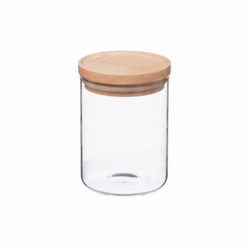 Frasco Vidro Tampa Madeira 0,6 l