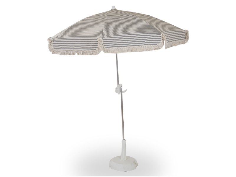 Chapéu De Sol Saurium Com Saia Riscas Cinzentas Ø180Cm