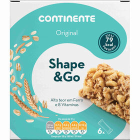 Barras De Cereais Original Shape & Go Continente 126 gr (6 Un)
