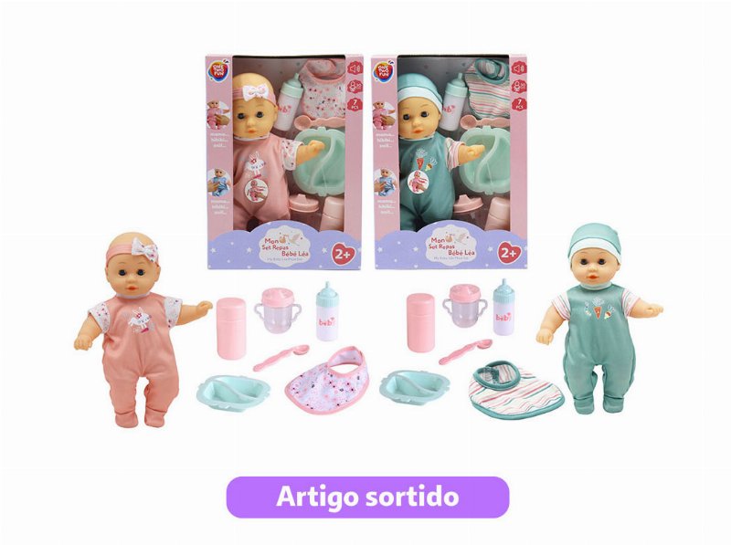 Boneco Bebé Com Acessórios De Alimentação One Two Fun 30Cm Modelos Sortidos
