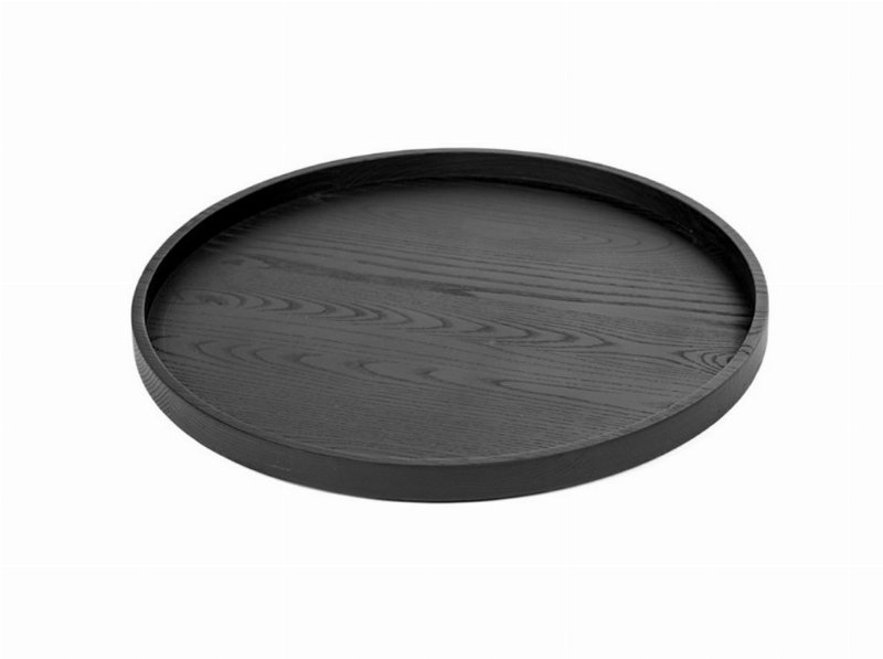 Bandeja Madeira Actuel Preto Ø35X2.9Cm