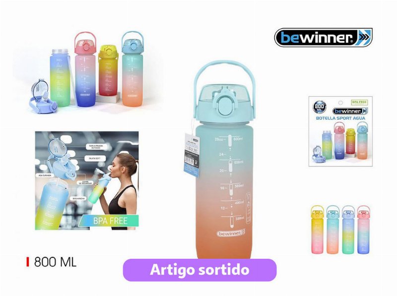 Garrafa De Água Sport 800 ml Cores Sortidas