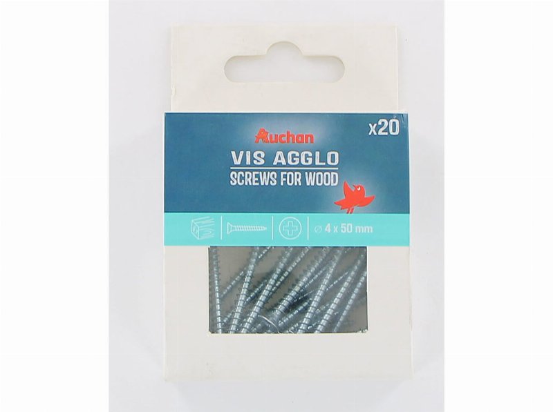 Parafuso Para Madeira Auchan 20 Peças 4X50Mm