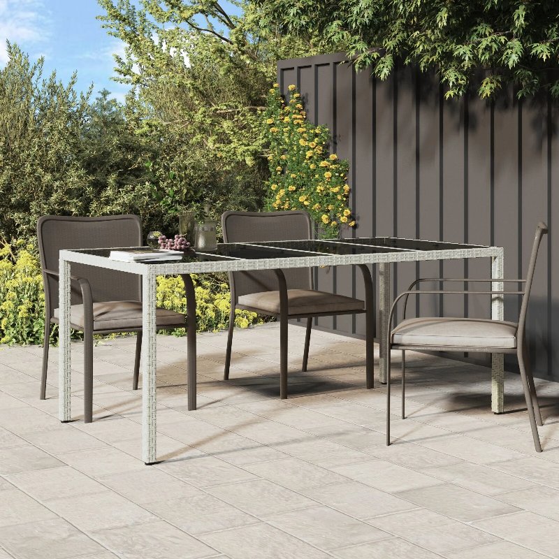 Hkh 5 Pcs Conjunto De Bar P/ Jardim C/ Almofadões Vime Pe Cinzento - Cinzeto