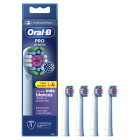 Recarga Escova De Dentes Elétrica Pro 3D White Branca Oral-B 4 Un