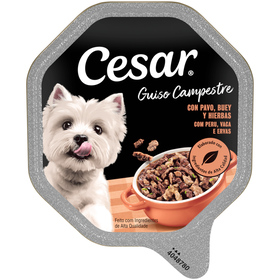 Comida Húmida Para Cão Adulto Peru, Vaca E Ervas Cesar 150 gr