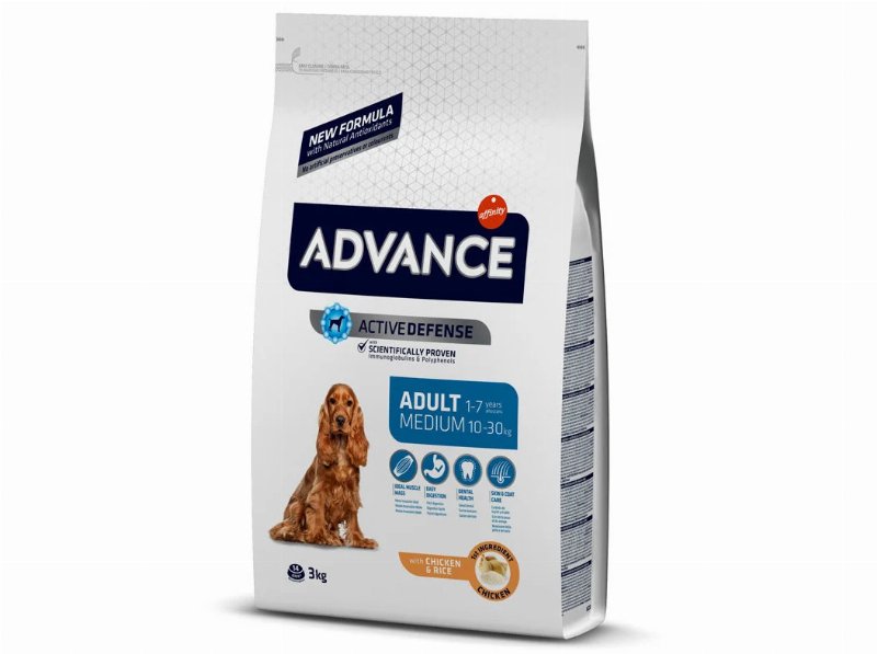 Ração Cão Medium Adult Advance :Frango E Arroz 3 kg