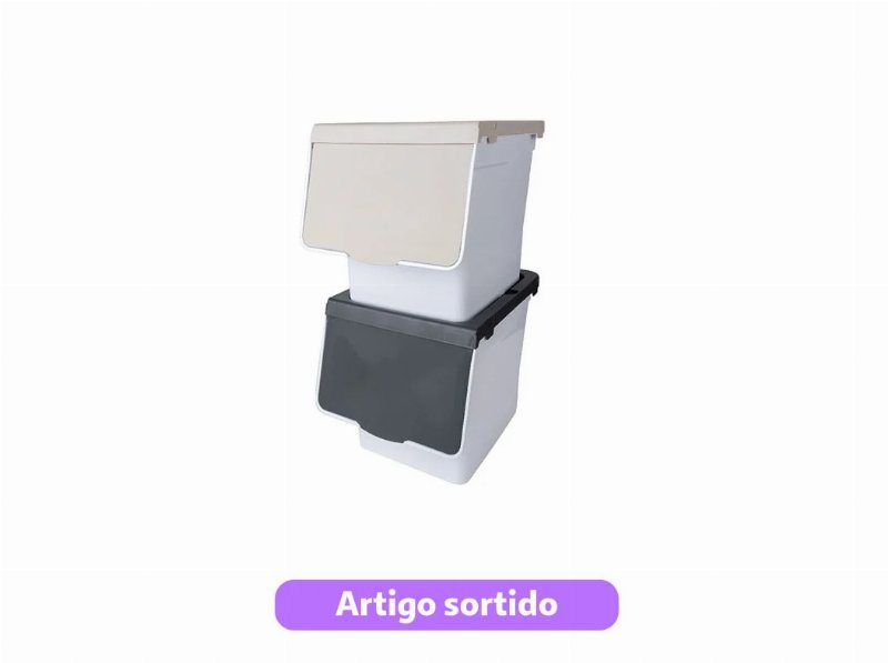 Cesto Empilhavel Codil Com Porta Frontal 27 l Cores Sortidas