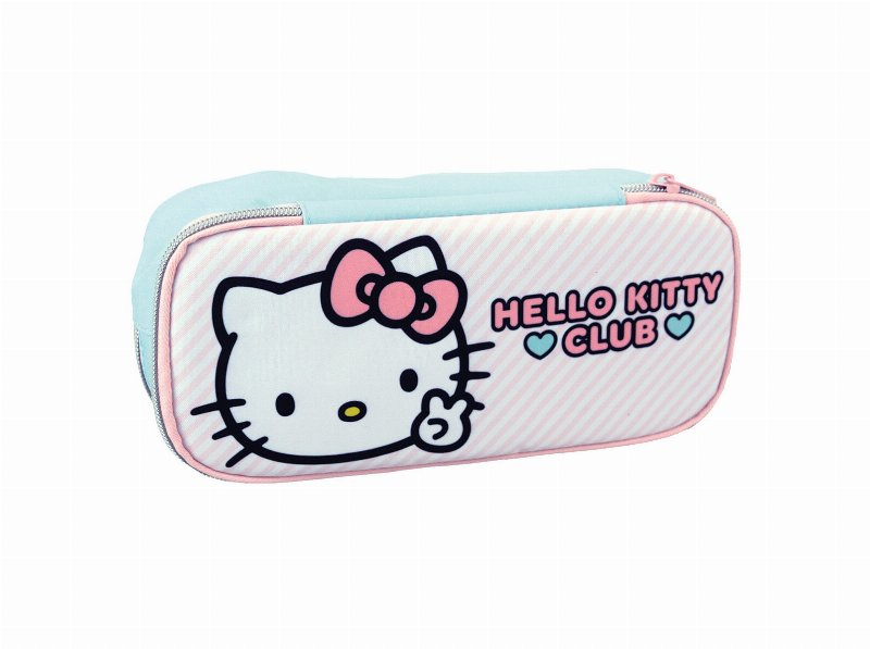 Estojo Duplo Hello Kitty Com Fecho 23X9X7Cm