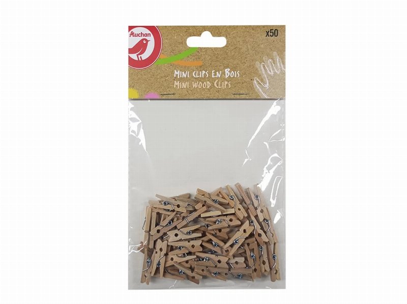Molas Madeira Auchan Natural 2.5Cm 50 Unidades