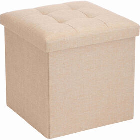 Banco Arrumação Com Tampa 38X38Cm Bege Bazarão 1 Un