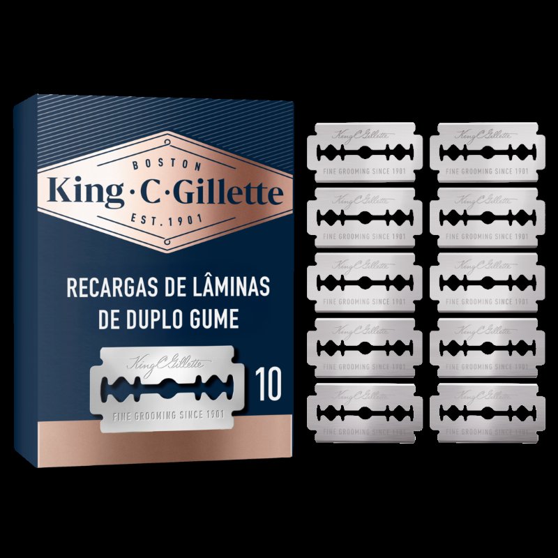 Recarga De Lâminas King C. Para Máquina Duplo Gume Gillette 10Un