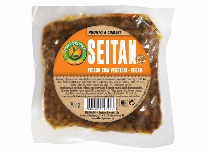 Seitan Cem Porcento Picado Com Vegetais 200 g