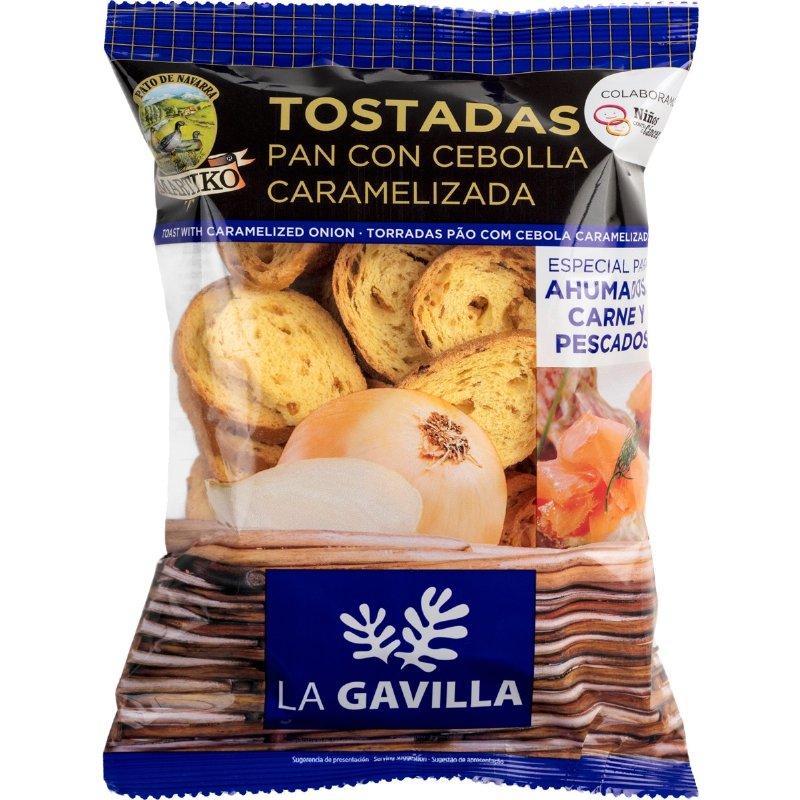 Tostas Com Cebola Caramelizada Especial Para Fumados, Carne E Peixe 80 g
