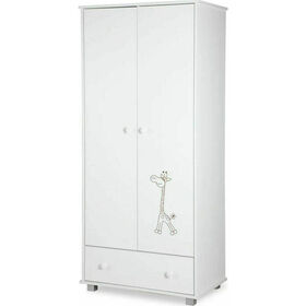 Roupeiro 2 Portas 83X185X52Cm Branco Girafa Twinko