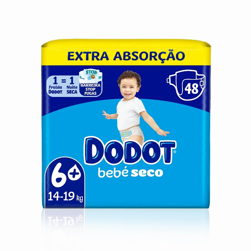 Dodot Bebé Seco Extra Fraldas T6 (+14 kg) 48 Un