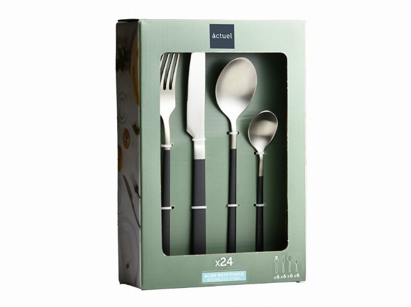 Faqueiro 24Pcs Actuel Cabo Preto