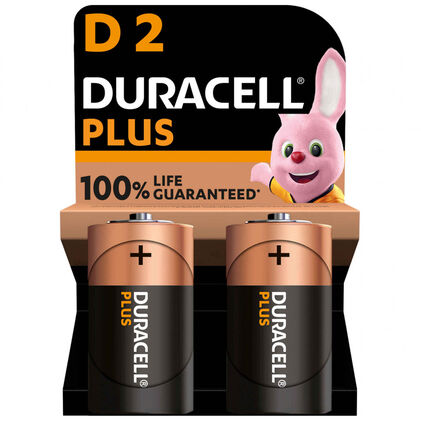 Pilhas Alcalinas Plus D K2 Duracell 0.3Un