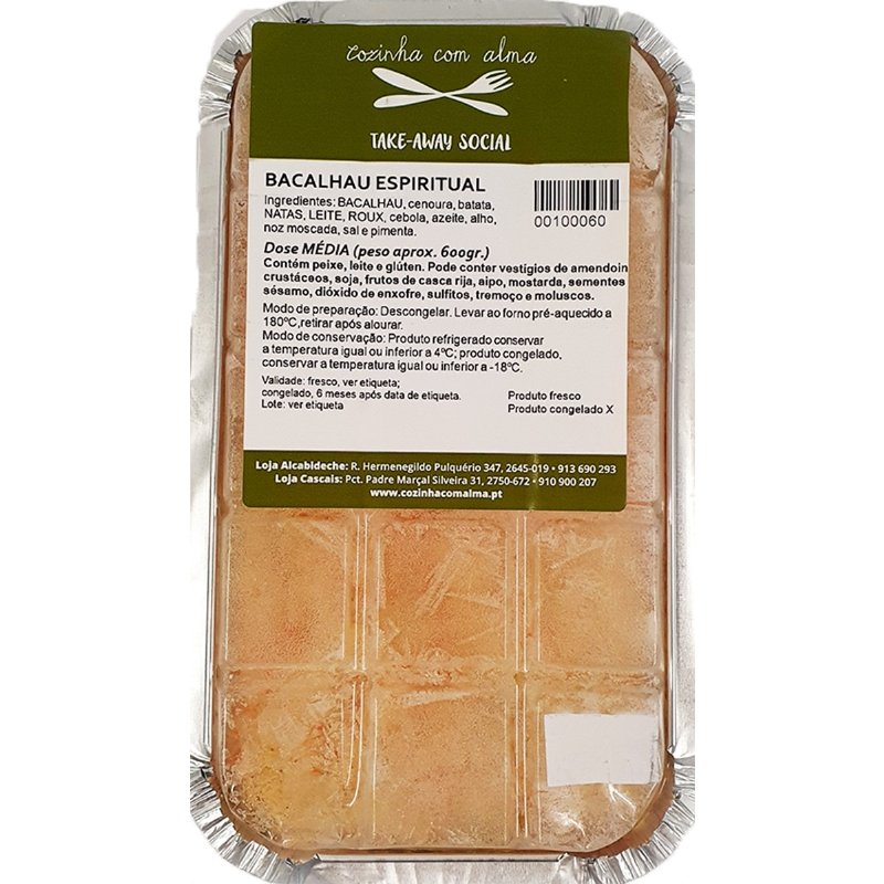 Bacalhau Espiritual 1 Dose 2 Pessoas 600 g